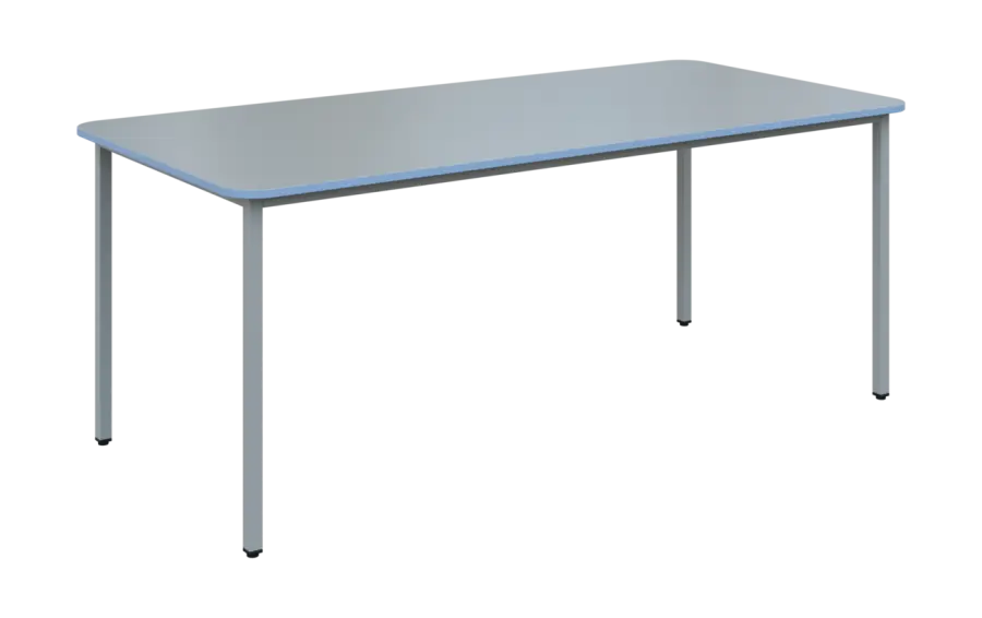 JSBR 190N Jídelní stůl 1900 x 900 mm, deska šedá s hranou blankyt / podnož stříbrná